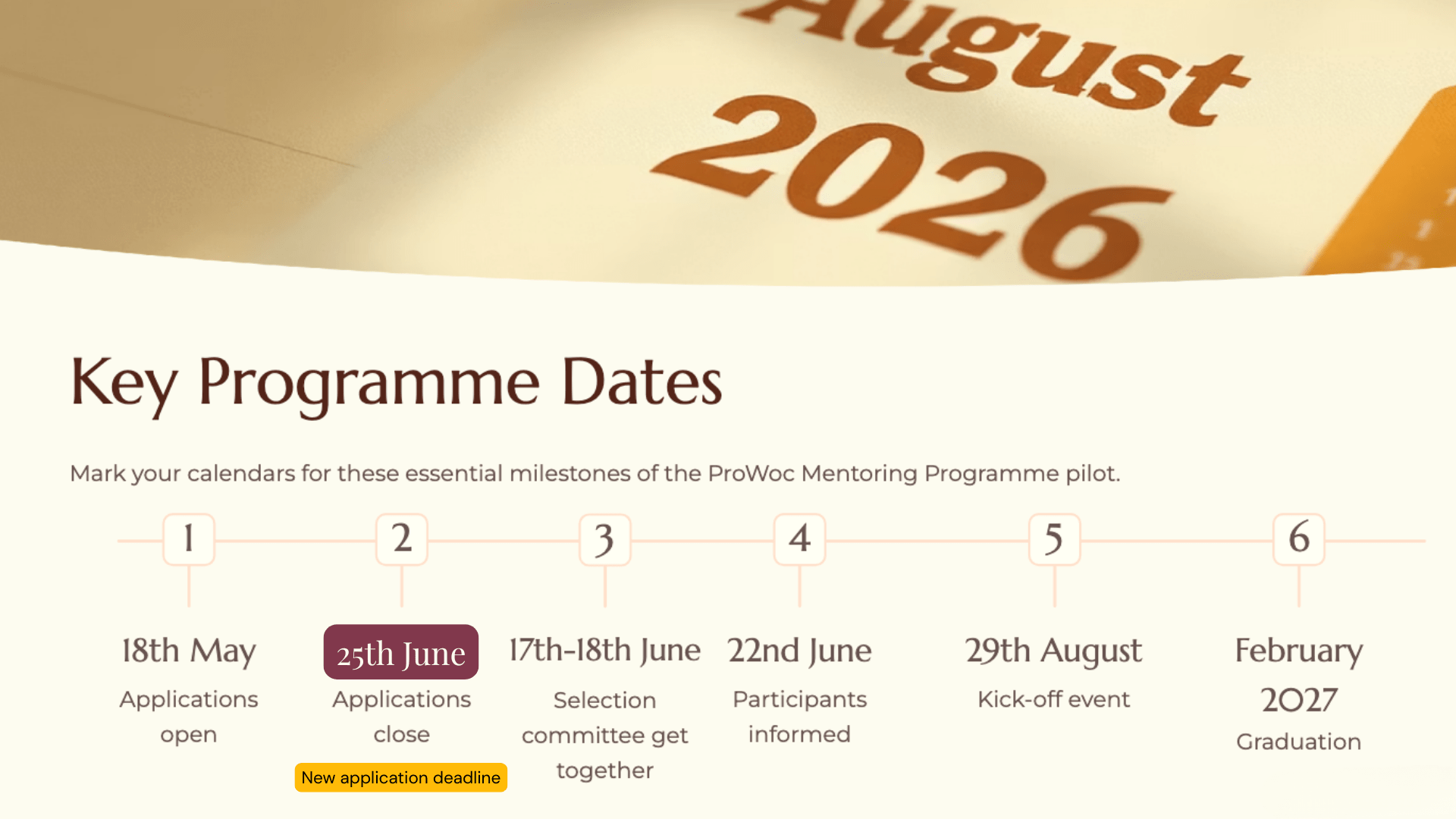 New application deadline